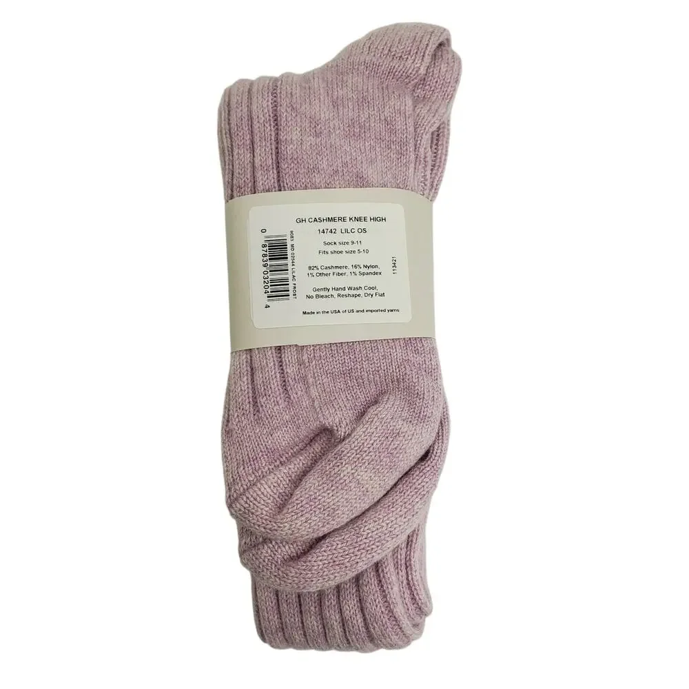 NWT Garnet Hill Socks Knee High 9-11 Lilac Frost 82% Cashmere Warm Cozy Holiday